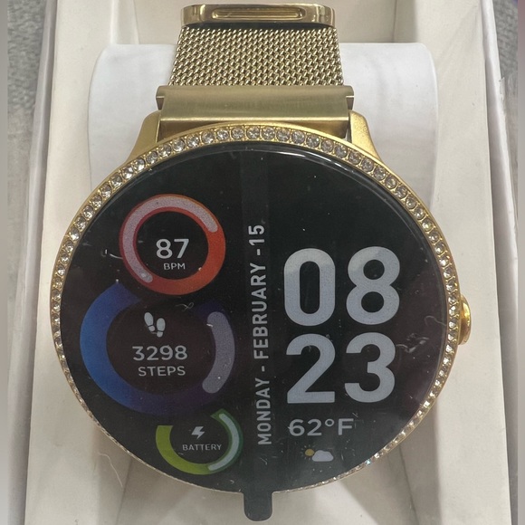I tech fusion 2 gold with bling round face smart watch - Picture 2 of 6